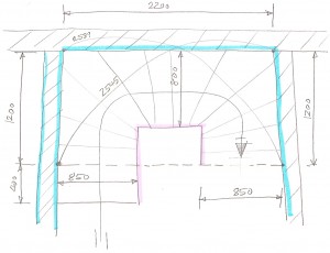sketch of the stair well dimensions