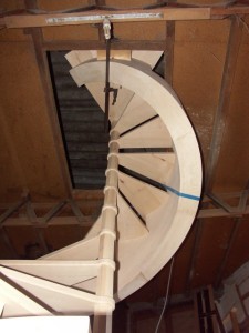 curved stair in workshop
