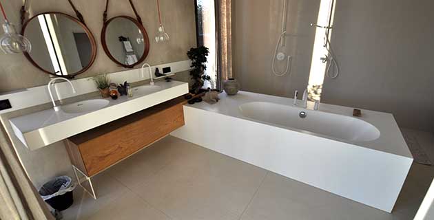 corian bathroom using Polyboard and OptiCut