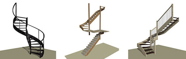 3D stair designs in StairDesigner