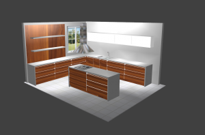 Drawing of kitchen with Polyboard