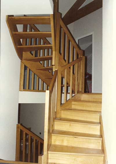 This tight fitting stair in a complex stairwell also had to be planned out well in advance