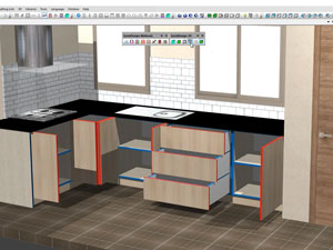cabinet design software showing kitchen project