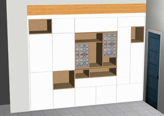 fitted shelving unit in polyboard