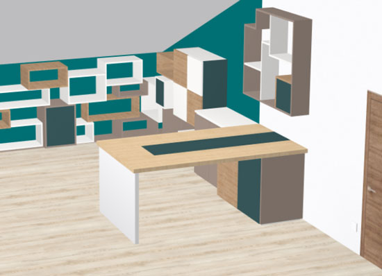home office designed in polyboard