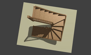 s shaped, l shaped, u shaped stairs in stairdesigner