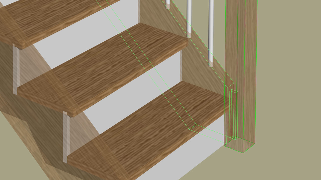 Newel post design and manufacturing in StairDesigner