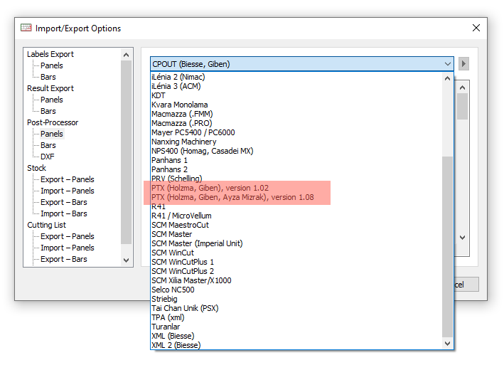 Holmza PTX post processors in OptiCut