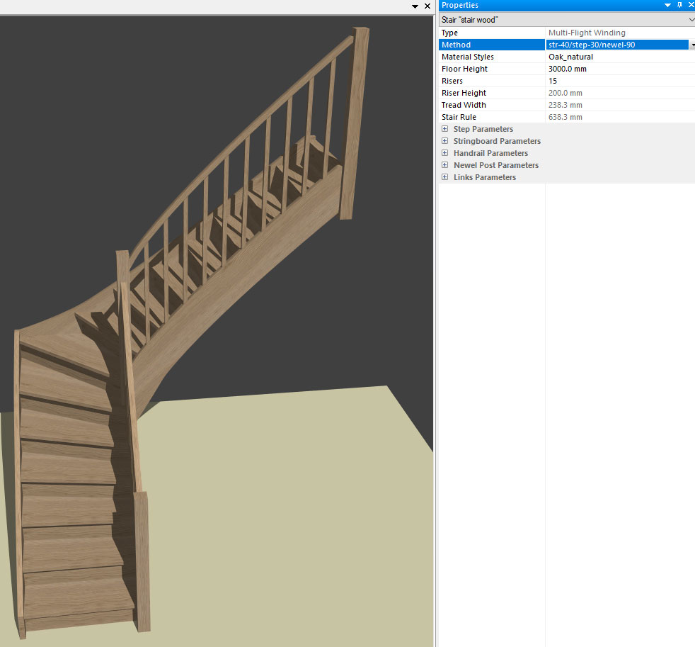 same stair with new wood manufacturing method applied
