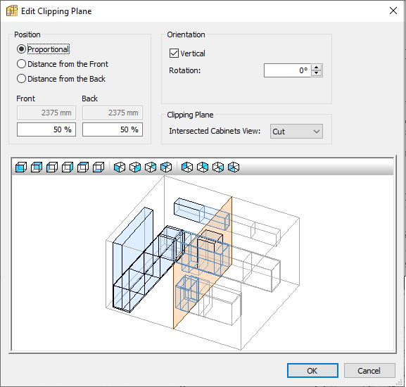 modify position of cutting plane in polyboard