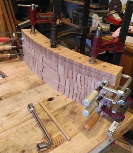 Stack of 4 glued blocks for stringboard