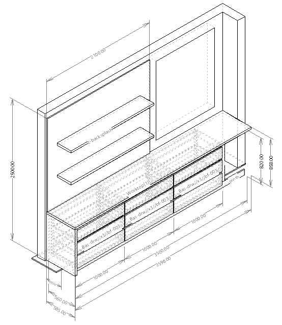 3d dimensioned kitchen sideboards in polyboard