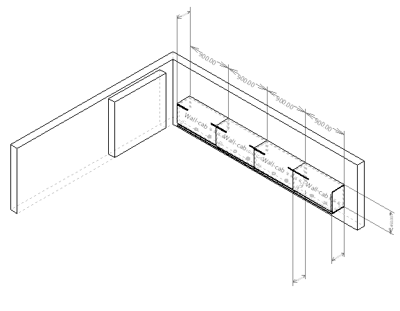 3d dimensioned cabinet layout in polyboard