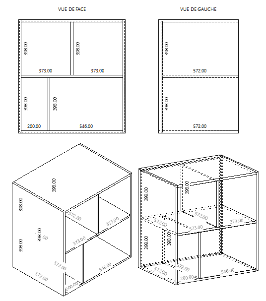 permanent dimensions view in polyboard