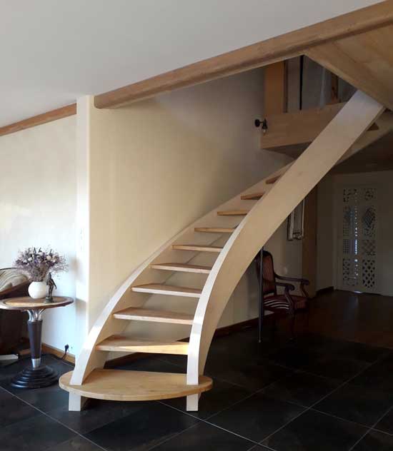 stair built with horizontal laminates