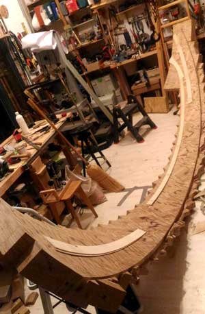 Cutting the stringboard to size