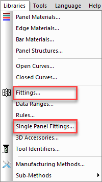 fittings and single panel fittings libraries