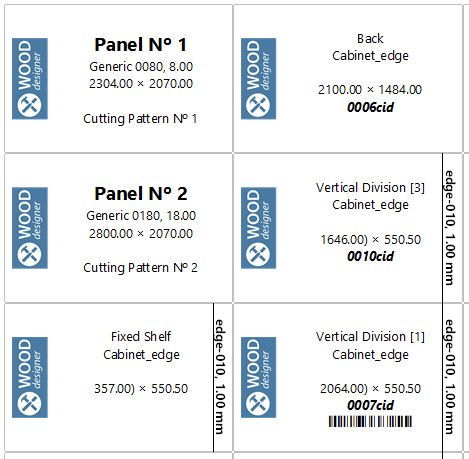 OptiCut labels with bar codes