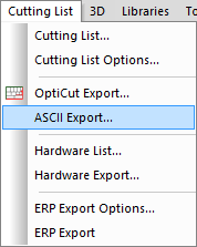polyboard ascii export menu option