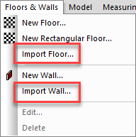 import dxf of floor or walls