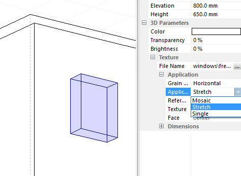 stretch image file for a door or window