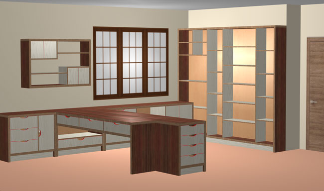 home office example showing images added for the door and window