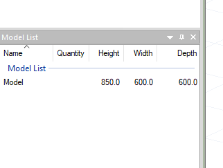 model list window