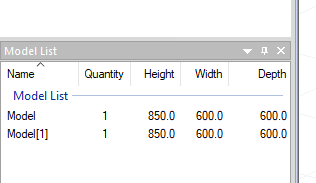 model list showing new model