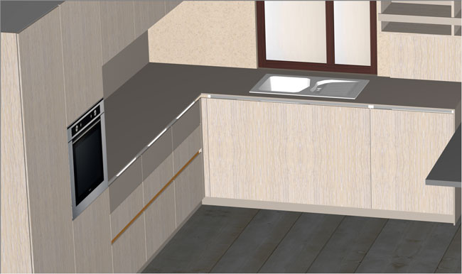 kitchen worktop in polyboard