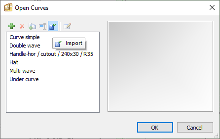 import dxf file to open curves library