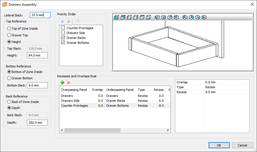 drawer assembly details in drawer sub-method