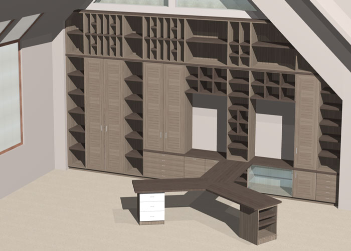 3d render of a home office in PolyBoard