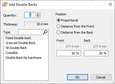 add double-backs window