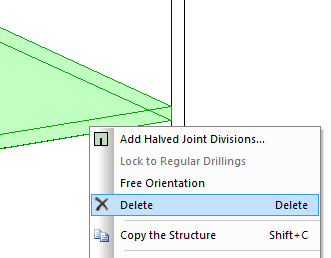 delete parts in polyboard