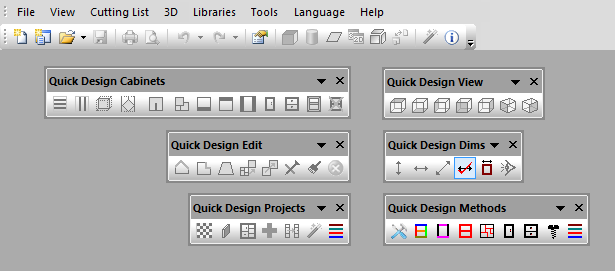 polyboard's quick design toolbars