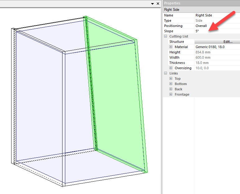 sloping side option in polyboard