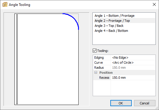 angle tooling window