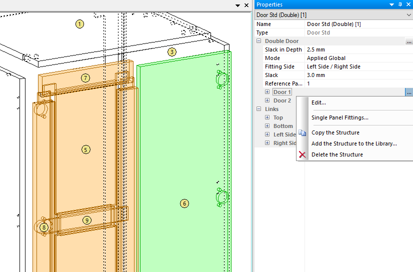 structure management for individual doors and drawers