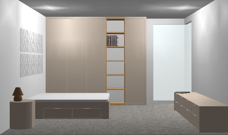 bedroom model created in polyboard's project mode