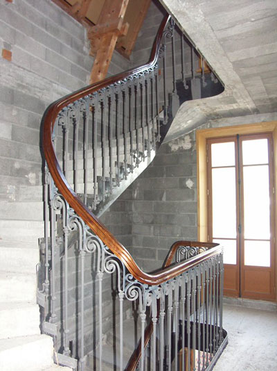 wooden handrail project completed