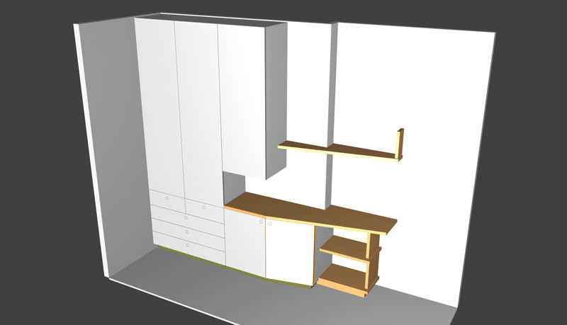 3D render in carpentry software