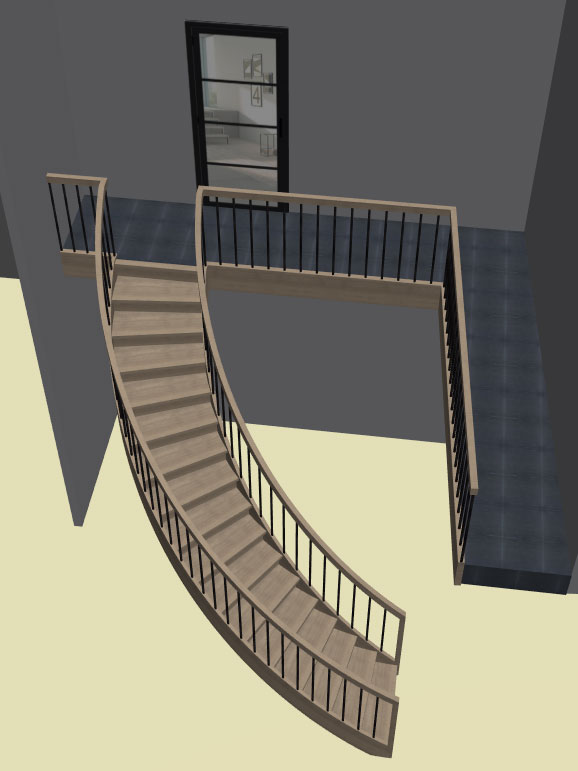stair with landing model