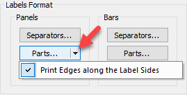 setting to show edging on opticut labels
