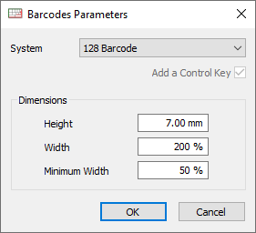 barcode configuration for labels