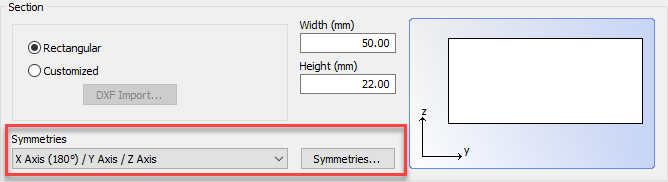 bar material symmetries option