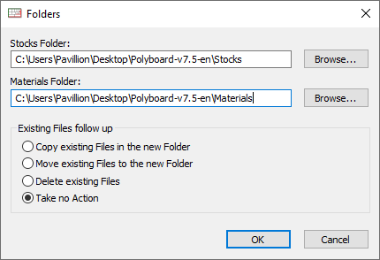 synchronise opticut materials with polyboard folder settings