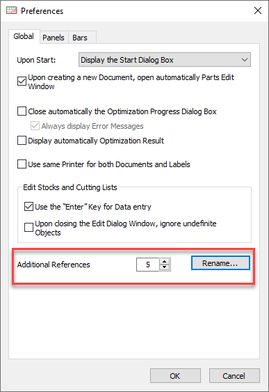 set up additional references in preferences