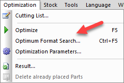 Optimize format search menu item