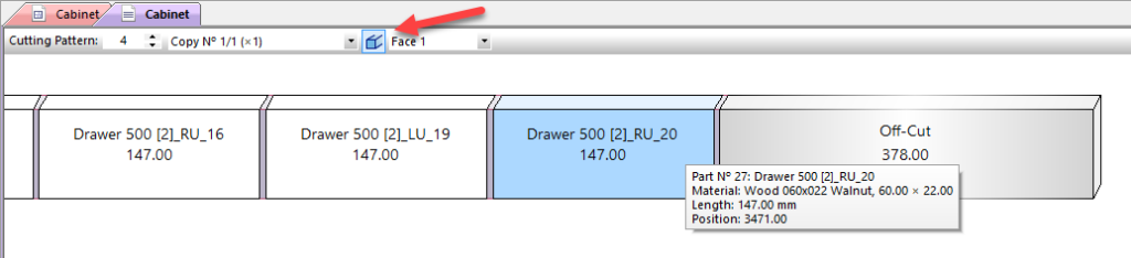 bar cutting pattern in 3D