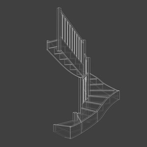 3d wireframe stair